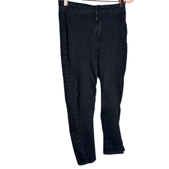 We The Free People Riley Slit Hem Skinny Jeans‎ Abyss Black Sz 28 - Picture 2 of 6